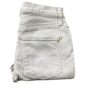 Madewell 10” high rise skinny Jeans womens 28 white raw hem button fly crop boho